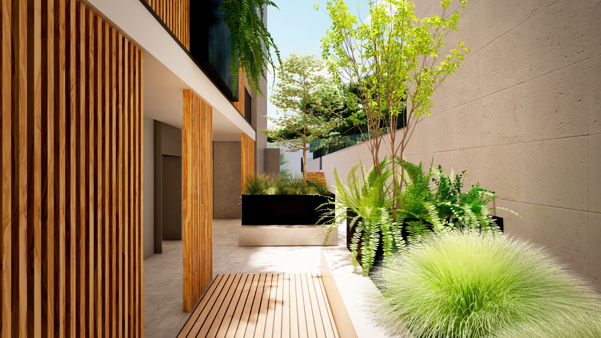 Vale das Amendoeiras — patio e vegetacao